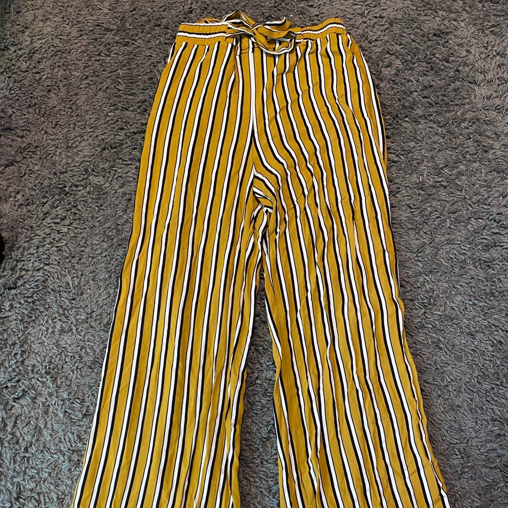 Stripped flair leg pants